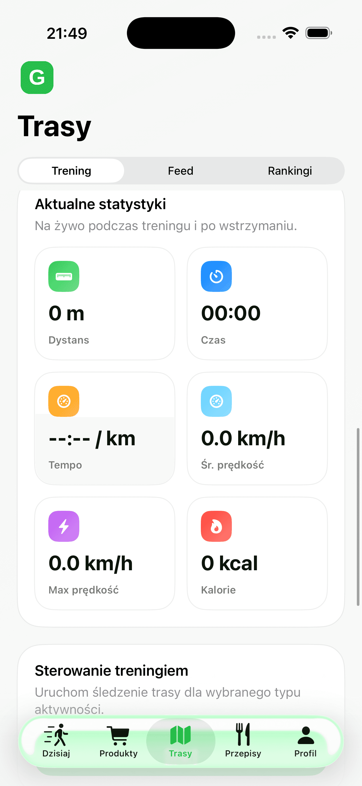 Trening GPS
